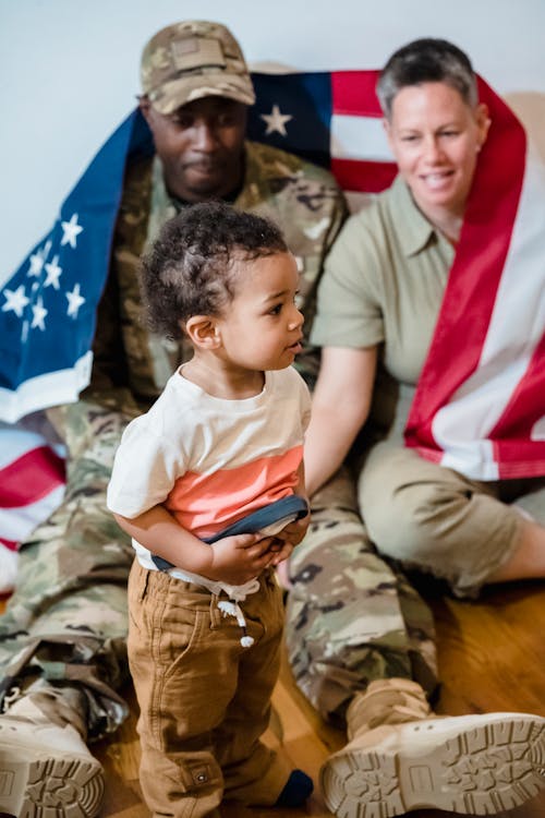 Happy military family.